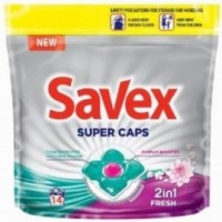 Капсулы для стирки Savex Super Caps 2in1 Fresh, 14 шт